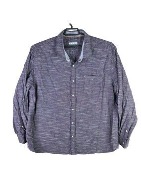 Mens 32 Bar Blues Purple Long Sleeve Button Up Shirt 100% Cotton Size XXXL